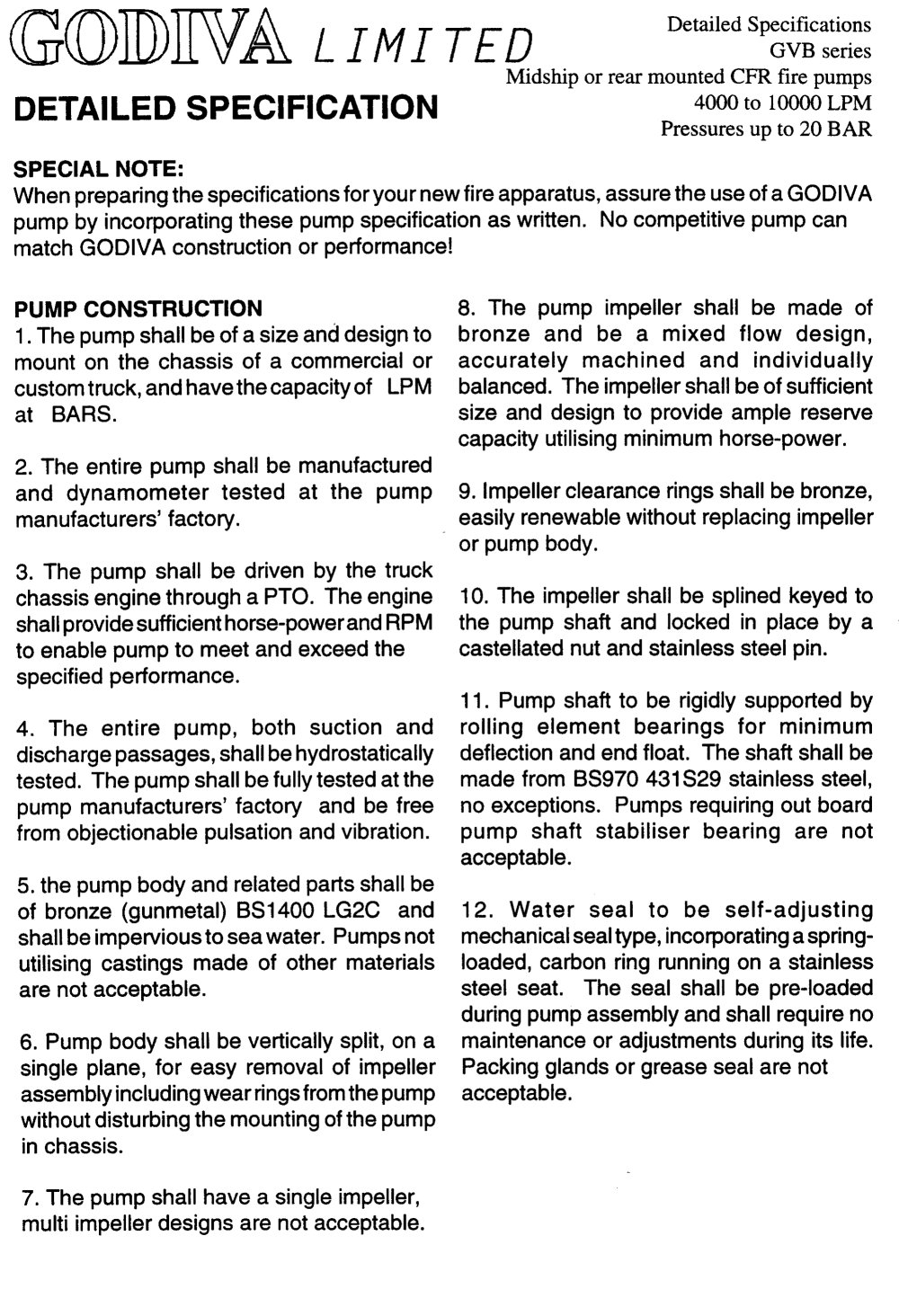   GV10000 Specification - Godiva Ltd.