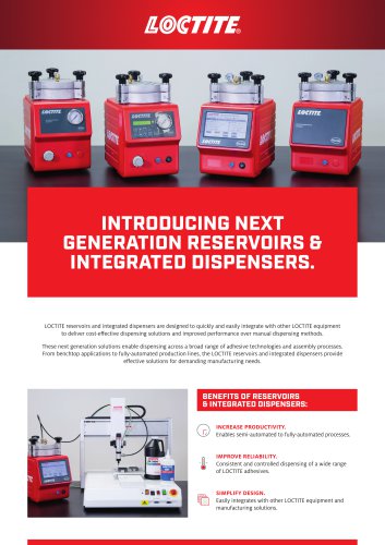 INTRODUCING NEXT GENERATION RESERVOIRS &  INTEGRATED DISPENSERS