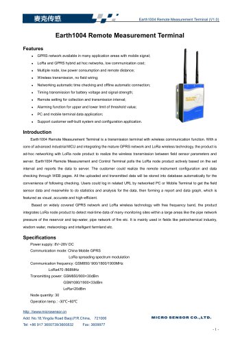 Earth1004 Remote Measurement Terminal