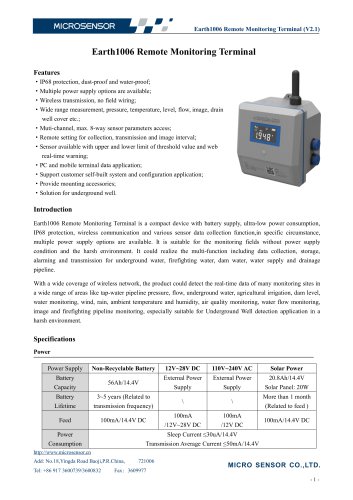 IOT Remote Monitoring Terminal Earth1006