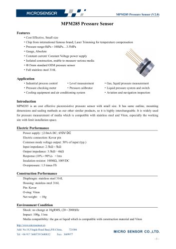 MPM285 Pressure Sensor