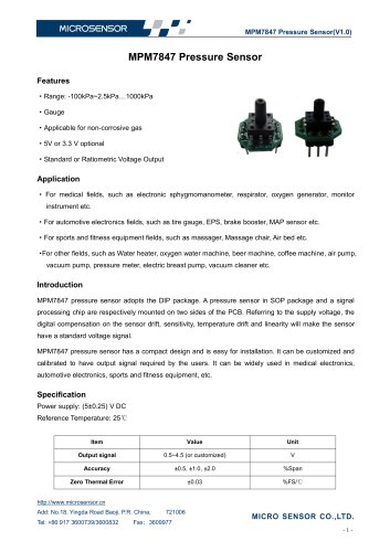 MPM7847 Pressure Sensor