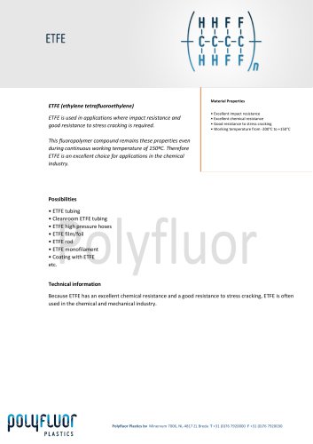 Datasheet material: ETFE