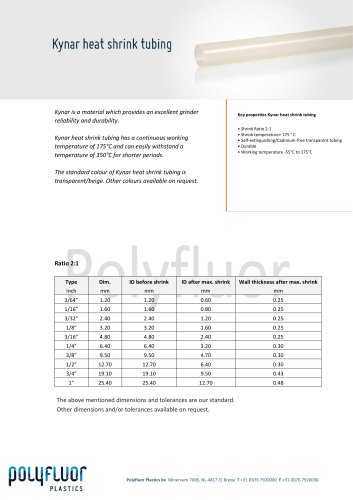 Kynar heat shrink tubing