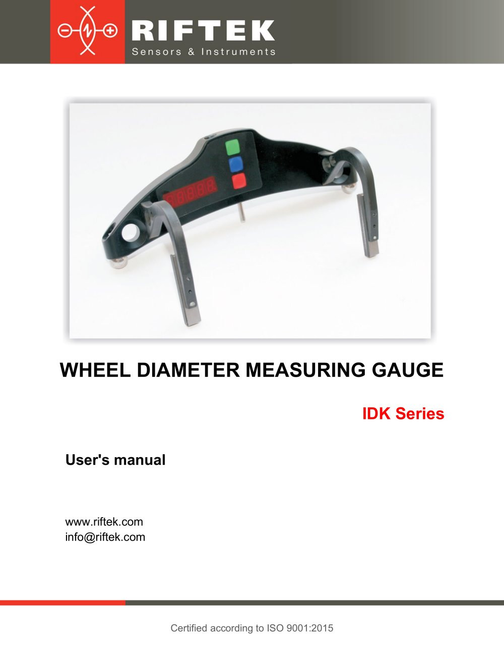 Wheel Diameter Measuring Gauge, IDK Series Manual - RIFTEK EUROPE
