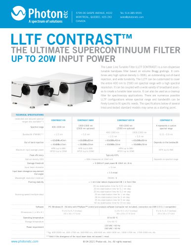 LLTF CONTRAST - Laser Line Tunable Filter