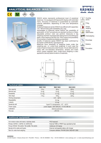 Analytical balances WAS/X