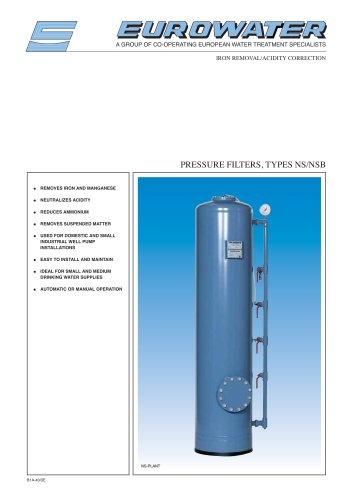 Pressure filter plants NS/NSB