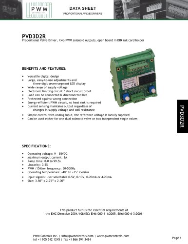 PVD3D2R Proportional Valve Driver