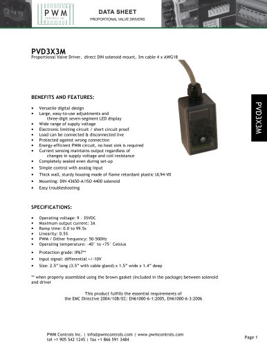 PVD3X3M Proportional Valve Driver