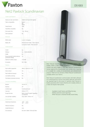 DS1003 Net2 Paxlock Scandinavian