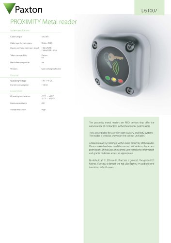 DS1007 PROXIMITY Metal reader