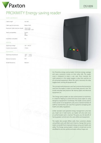 DS1009 PROXIMITY Energy saving reader