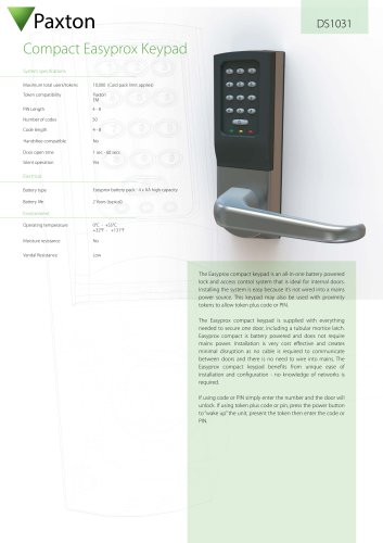 DS1031 Compact Easyprox Keypad