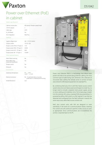 DS1042 Power over Ethernet (PoE) in cabinet