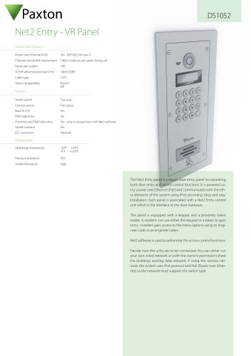 DS1052 Net2 Entry - VR Panel