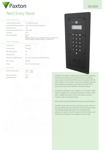 DS1059 Net2 Entry - Panel Mk2