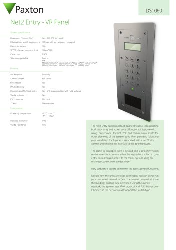 DS1060 Net2 Entry - VR Panel Mk2