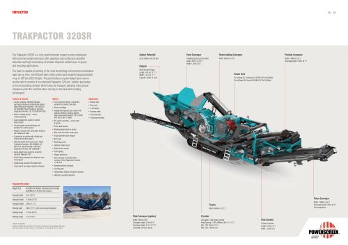 Powerscreen Trackpactor 320SR Crusher Brochure