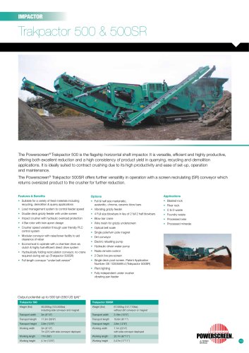 Powerscreen Trakpactor 500 & 500SR Impact Crusher