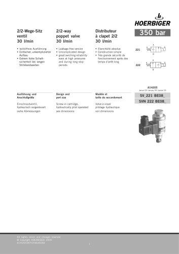 Poppet directional valves