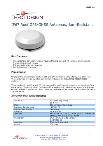 IP67 Roof GPS/GNSS Antennas