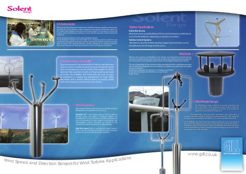  Wind speed and direction sensors - for wind turbine applications