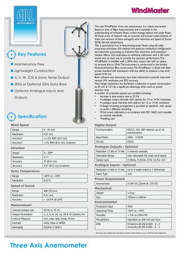 WindMaster - Three Axis Anemometer