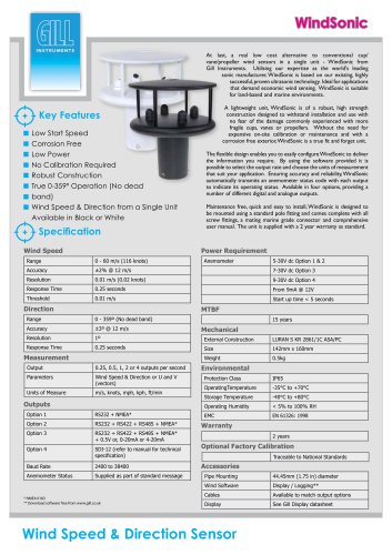 WindSonic - Wind Speed and Direction Sensor