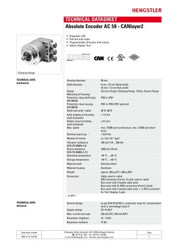 Absolute Encoder AC 58 - CANlayer2