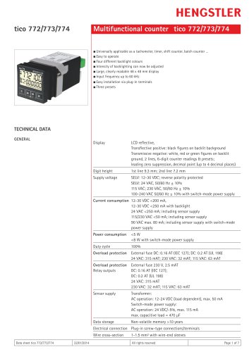 Multifunctional counter tico 772/773/774