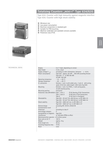 Totalizing Counters "mini-i" Type 634/635