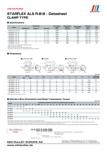 Starflex ALS Clamp Model datasheets