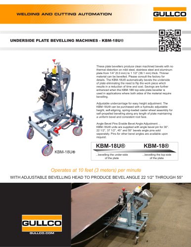 KBM-18U® Underside Plate Beveling Machine