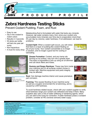 Zebra Hardness Testing Sticks