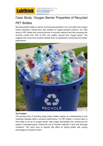 Case Study: Oxygen Barrier Properties of PET Bottles Made of Recycled Material