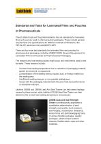 Standards and Tests for Laminated Films and Pouches in Pharmaceuticals