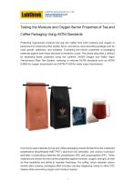 Testing the Moisture and Oxygen Barrier Properties of Tea and Coffee Packaging Using ASTM Standards