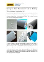 Testing the Water Transmission Rate of Buildings Waterproof and Breathable Film