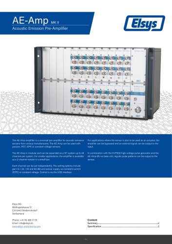 AE-Amp - Acoustic Emission Pre-Amplifier