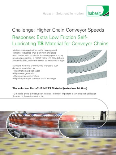 Higher Chain Conveyor Speeds