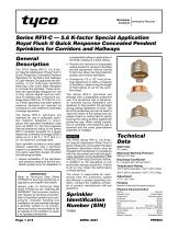 Series RFII-C — 5.6 K-factor Special Application Royal Flush II Quick Response Concealed Pendent Sprinklers for Corridors and Hallways