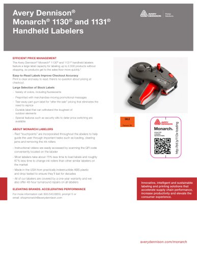 Avery Dennison® Monarch® 1130® and 1131® Handheld Labelers