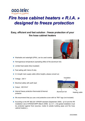 Fire hose cabinet heater