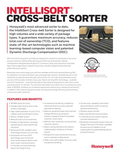 INTELLISORT &reg; CROSS-BELT SORTER