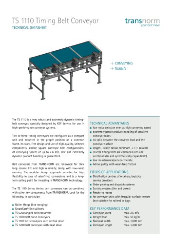 TS 1110 Timing Belt Conveyor