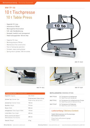 10 t Table Press