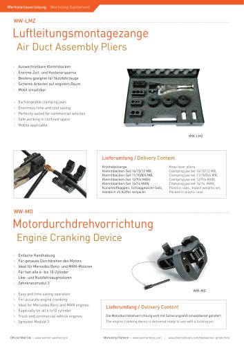 Air Duct Assembly Pliers & Engine Cranking Device