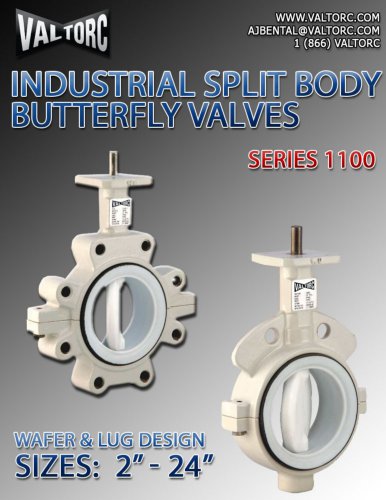 Industrial split body butterfly valves series 1100