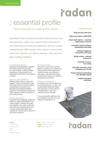 RADAN Essential Profile